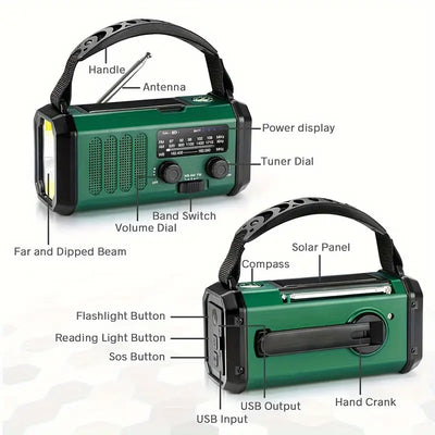 Hunting Gear Emergency Solar Radio Flashlight
