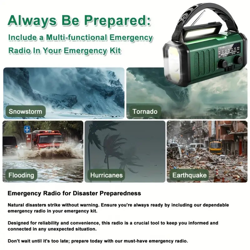 Hunting Gear Emergency Solar Radio Flashlight