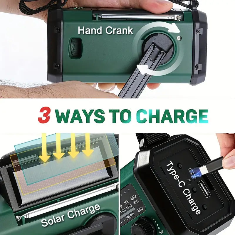 Hunting Gear Emergency Solar Radio Flashlight
