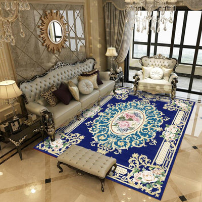 Floral Victorian Rug Non-Slip Polyester Carpet