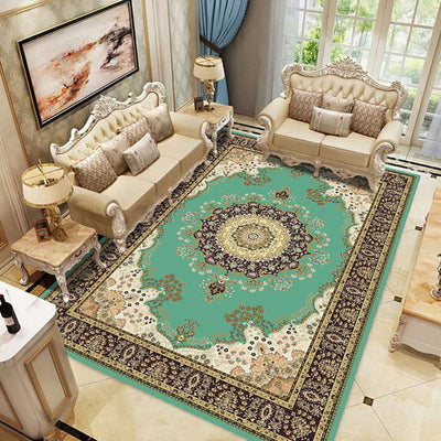 Floral Victorian Rug Non-Slip Polyester Carpet