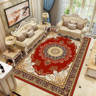 Floral Victorian Rug Non-Slip Polyester Carpet