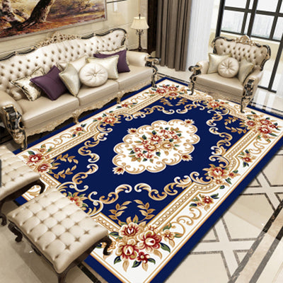 Floral Victorian Rug Non-Slip Polyester Carpet
